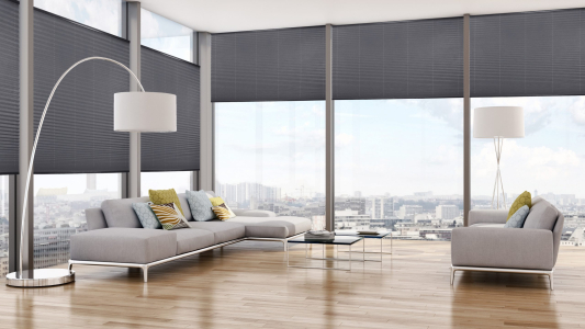 Modern living room with parquet 3d render